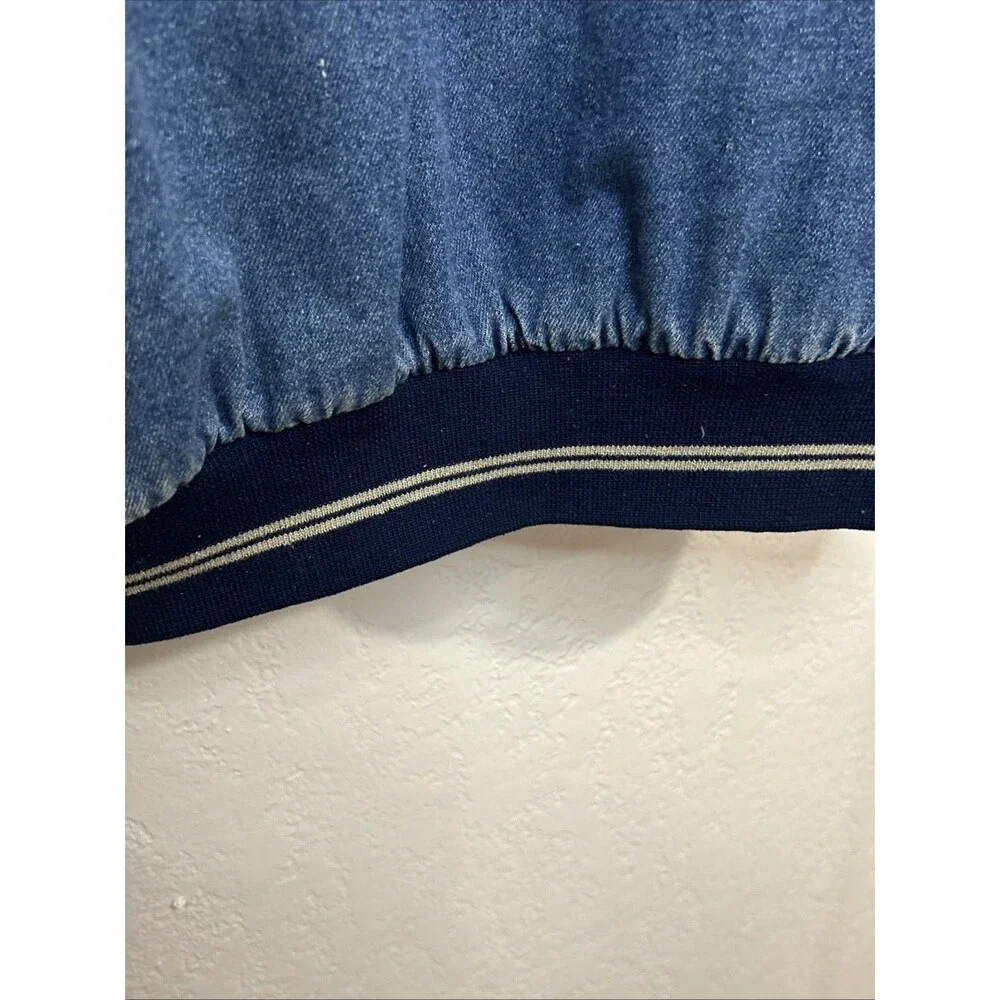 Vintage 90s Canyon Guide Outfitters Wal Mart Varsity Jacket Medium Denim Snap - Picture 9 of 16